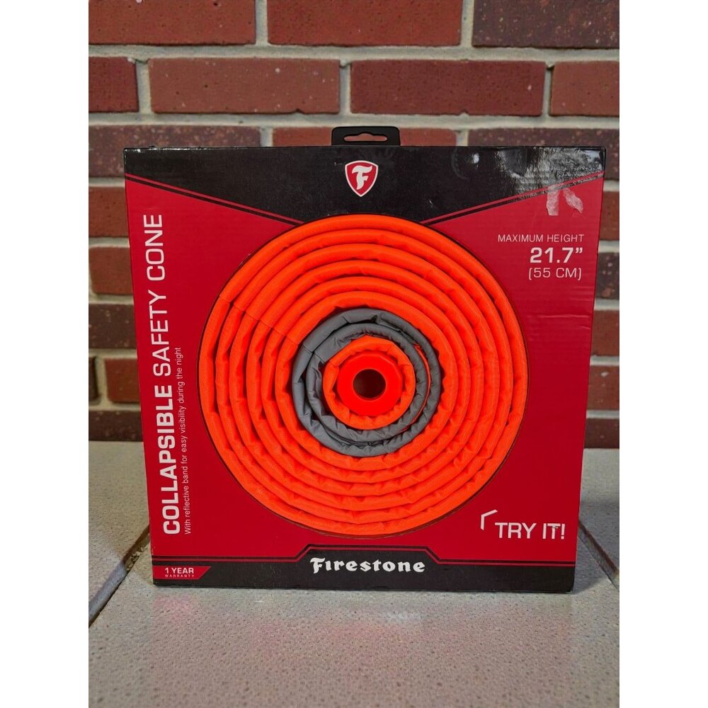 Firestone Collapsible Safety Cone 21.7"/55 Cm With Reflective Band & High Impact